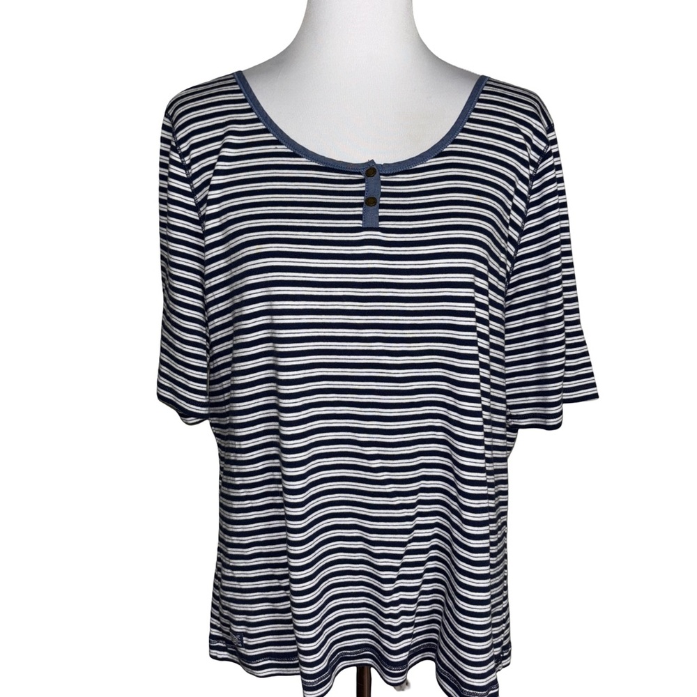 Ralph Lauren Navy and White Striped Tee